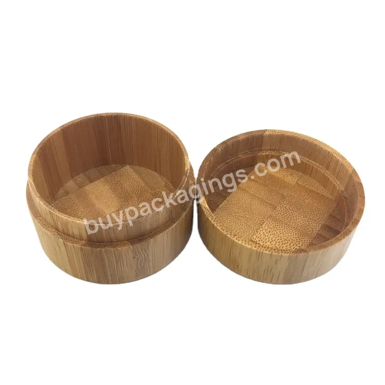 Empty Eco Friendly Cosmetic Packaging 50g Bamboo Container Packing Cream Cosmetic Jar With Wooden Lid