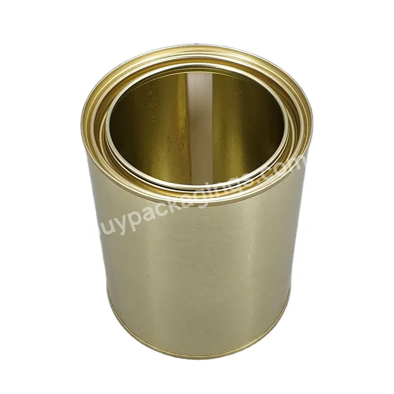 Empty Epoxy Phenolic Lining 1 Quart Round Tin Can Pvc Glue Paint Use 1l Round Tin Container