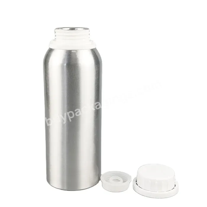 Empty Essential Oil Bottle 100ml 150ml 200ml 250ml 500ml 1000ml Sliver Aluminum Bottle With White Tamper Proof Lid