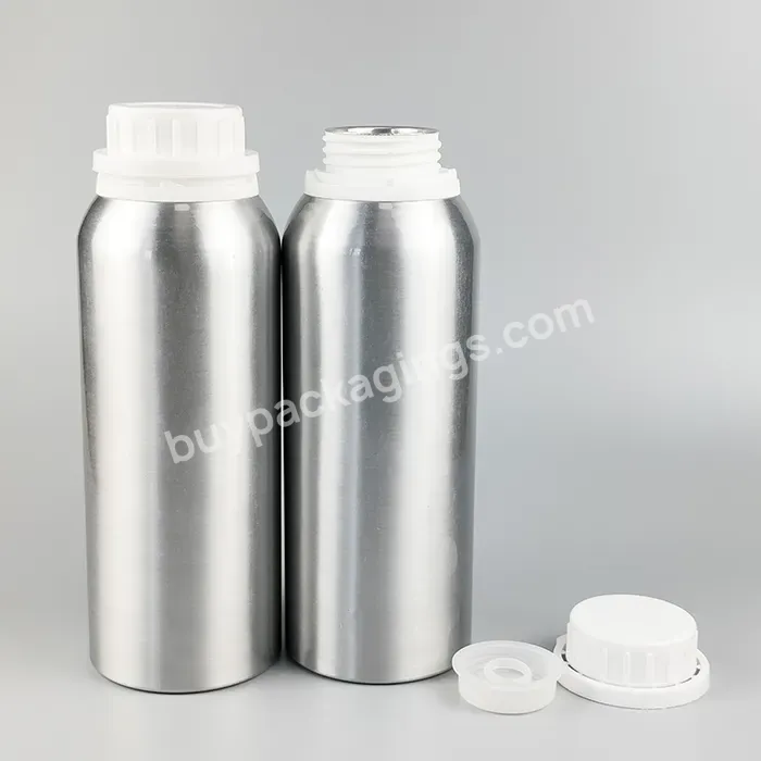 Empty Essential Oil Bottle 100ml 150ml 200ml 250ml 500ml 1000ml Sliver Aluminum Bottle With White Tamper Proof Lid