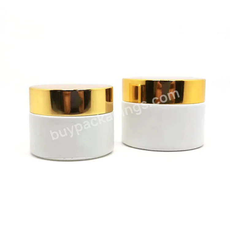 Empty Face Eye Cream Jar 30g 50g 100g Frosted Clear Amber Black White Cosmetic Cream Jar With Black Gold Silver Aluminum Lid - Buy Glass Cream Jar,High End 20ml 30ml 50ml Wide Mouth Black Skin Care Cream Packaging Glass Jar With Golden Cap For Cosmet
