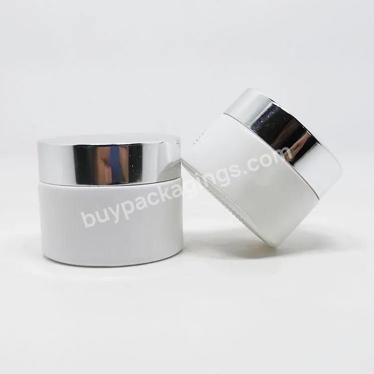 Empty Face Eye Cream Jar 30g 50g 100g Frosted Clear Amber Black White Cosmetic Cream Jar With Black Gold Silver Aluminum Lid