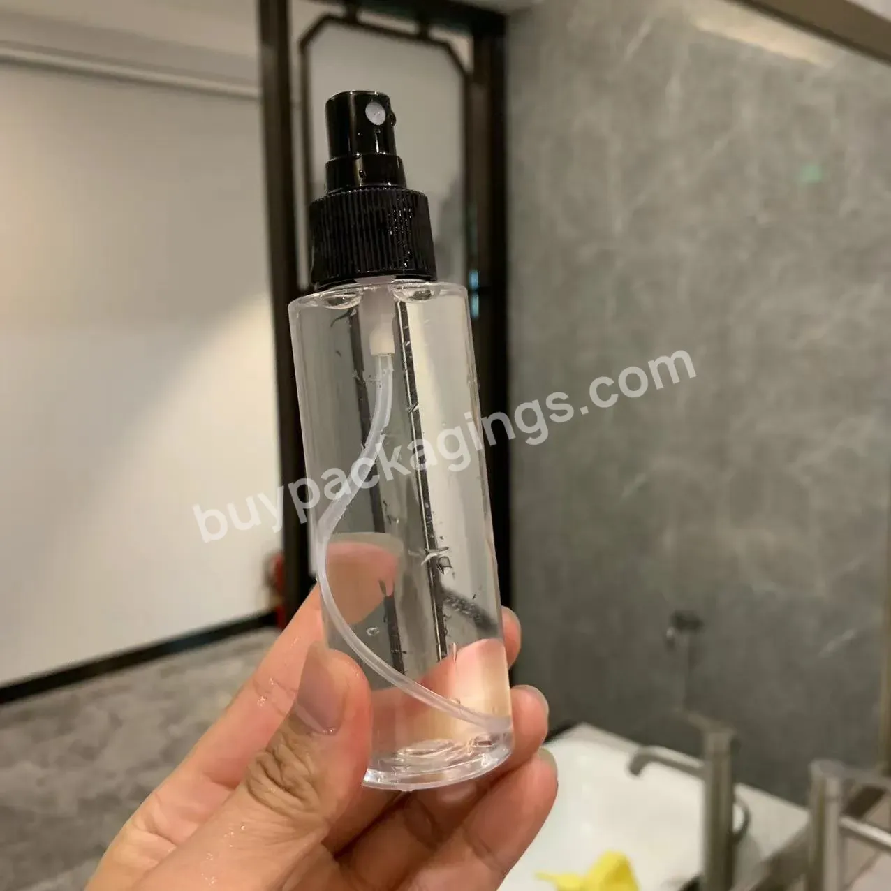 Empty Fine Mist Pet 100ml 120ml 150ml 200ml 250ml Clear Plastic Spray Bottle For Cosmetic Packaging