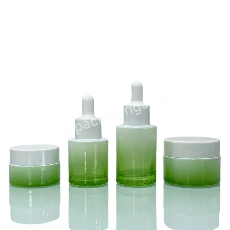 Empty Glass Cosmetic Packaging Skincare Set 20ml 30ml 50ml 10g 20g 30g 50g 60g Bottle And Cream Jar With Cap