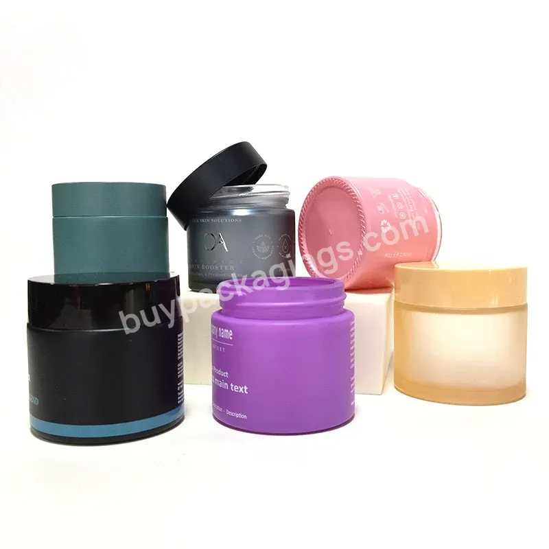 Empty Glass Face Cream Jar 5g 10g 50g 100g Refillable Body Butter Jars 1oz 2oz Cosmetic Round Glass Jars With Lids