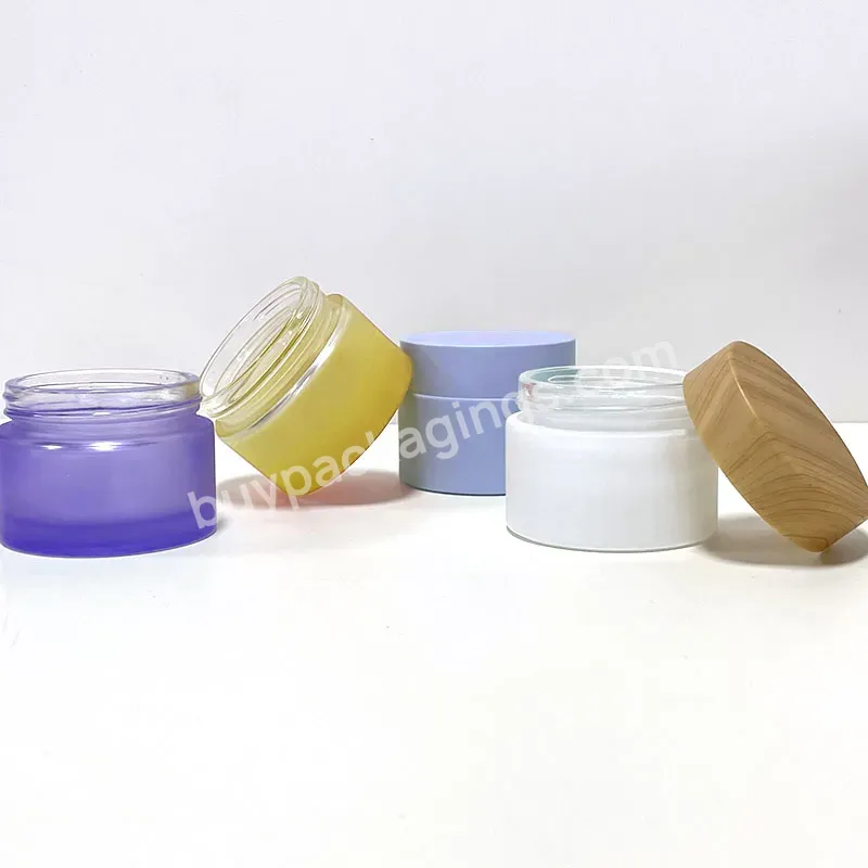 Empty Glass Face Cream Jar 5g 10g 50g 100g Refillable Body Butter Jars 1oz 2oz Cosmetic Round Glass Jars With Lids