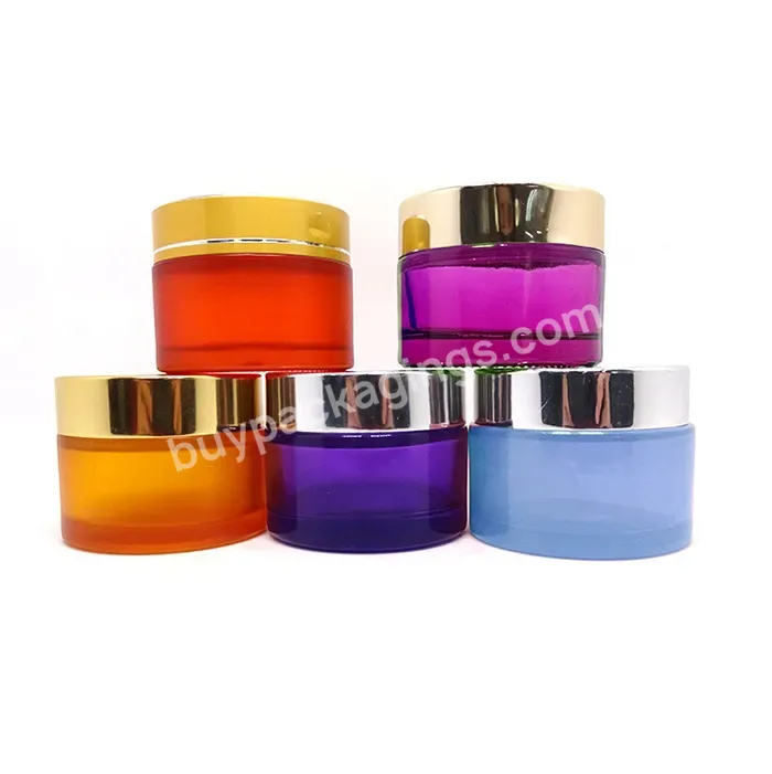 Empty Glass Face Cream Jar 5g 10g 50g 100g Refillable Body Butter Jars 1oz 2oz Cosmetic Round Glass Jars With Lids