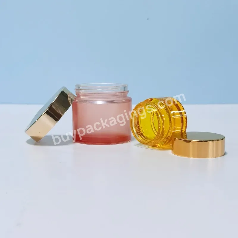 Empty Glass Face Cream Jar 5g 10g 50g 100g Refillable Body Butter Jars 1oz 4oz Cosmetic Round Clear Color Glass Jars With Lids