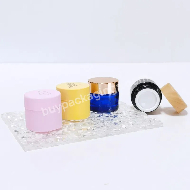 Empty Glass Face Cream Jar10g Refillable Body Butter Jars Cosmetic Round Clear Glass Jars With Lids