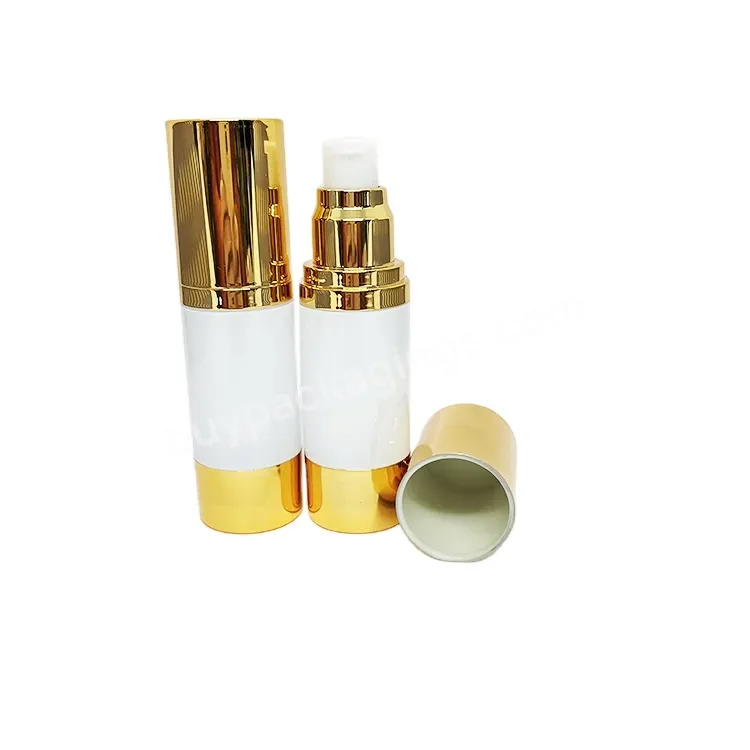 Empty Gold Luxury Acrylic Airless Vacuum Pump Bottle Cream Lotion Bottle /15/30/50ml Anti Aging Refillable Airless Cream Jars