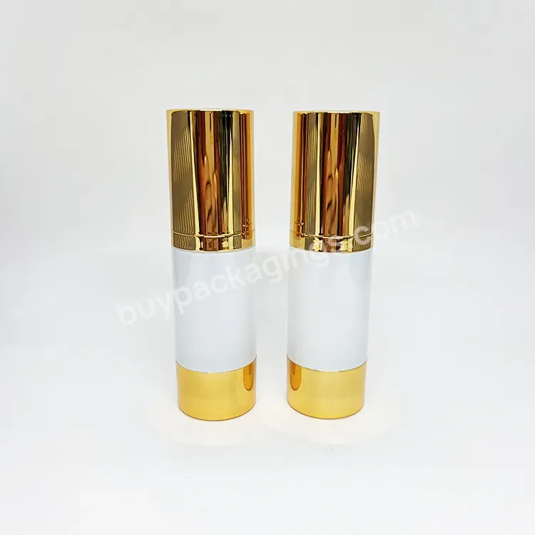 Empty Gold Luxury Acrylic Airless Vacuum Pump Bottle Cream Lotion Bottle /15/30/50ml Anti Aging Refillable Airless Cream Jars