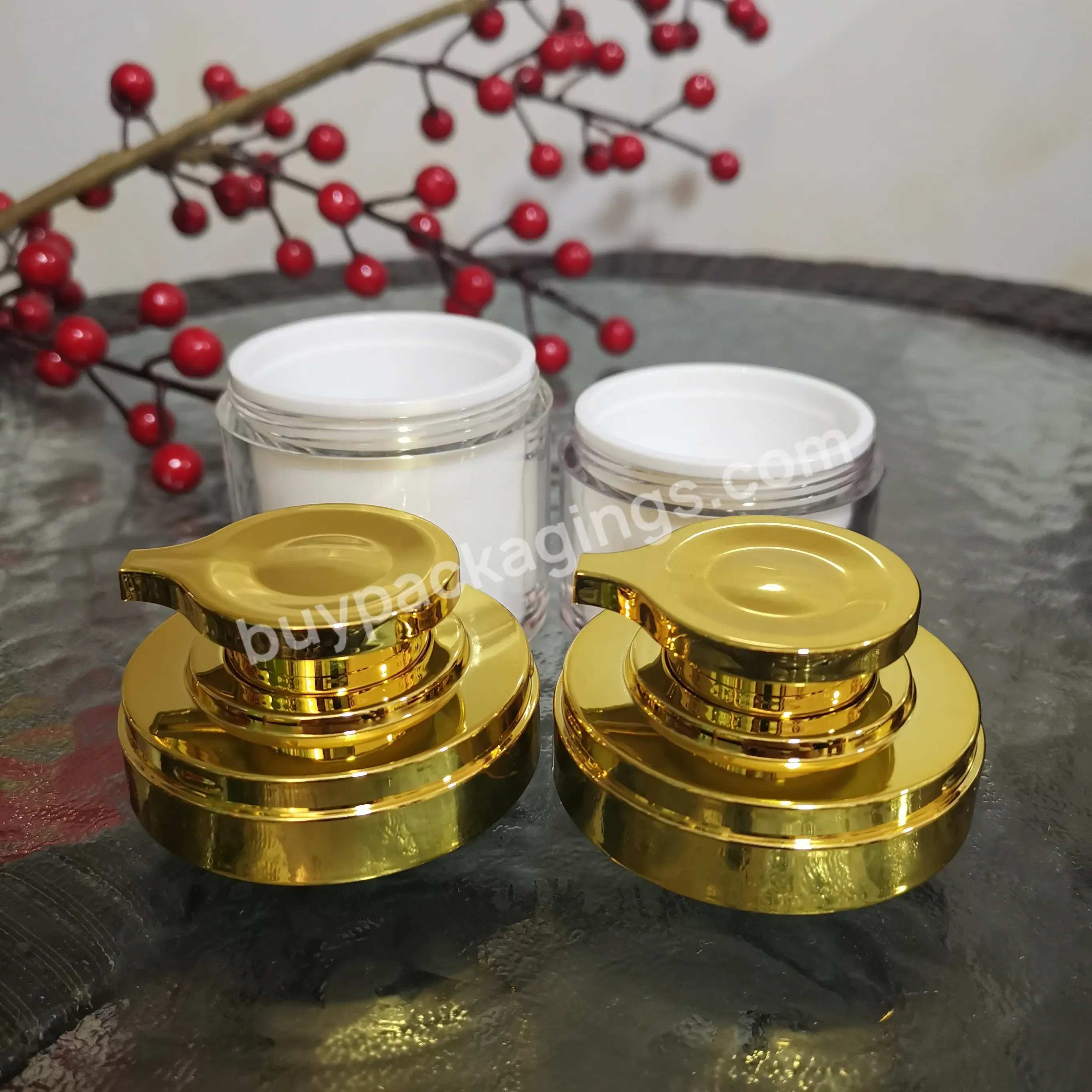 Empty Gold / Pearl White /cosmetic Skincare Airless Pump Face Cream Jar Bottle Container 30ml 50ml Cream 30ml Airless Jar