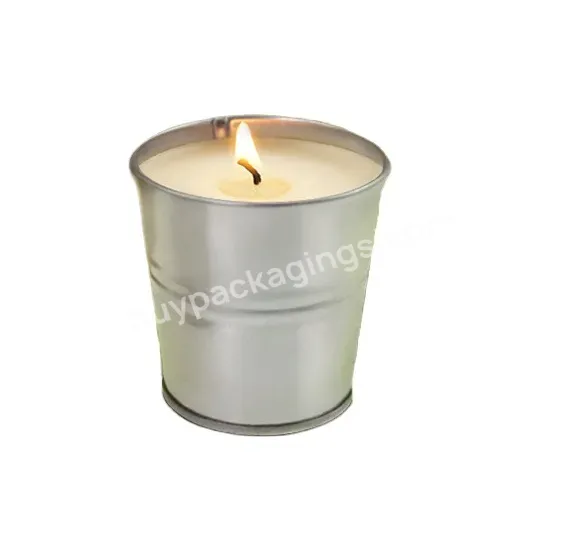Empty Leak Proof 8 Oz Small Metal Candle Pails Tin Pails For Candle 8oz Bucket Candle Container