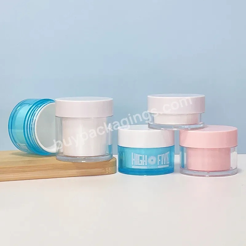 Empty Luxury Acrylic As Skincare Plastic Double Wall Cosmetic Face Cream Plastic Jars With Lids Packaging 15g 20g 30g 50g