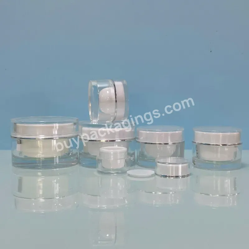 Empty Luxury Acrylic Skincare Double Wall Cosmetic Face Cream Plastic Jars With Lids Packaging 10g 15g 20g 30g 50g