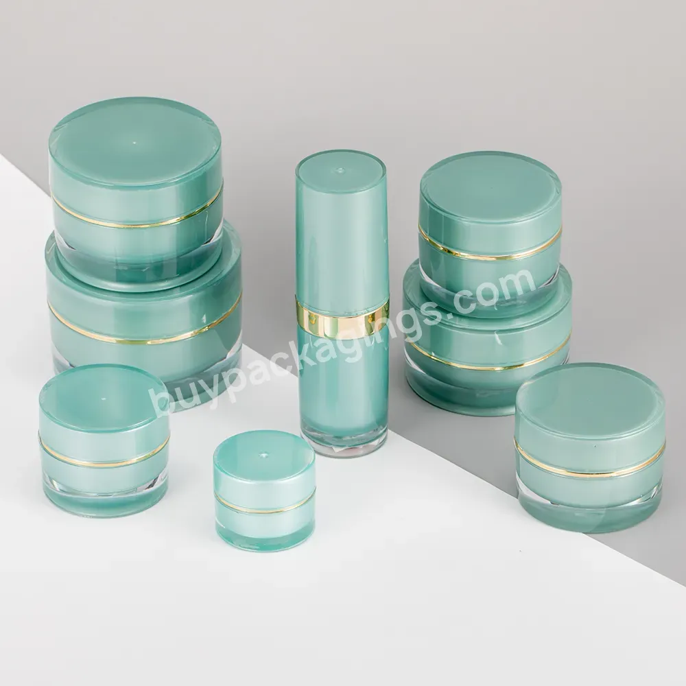 Empty Luxury Acrylic Skincare Plastic Double Wall Cosmetic Face Cream Plastic Jars With Lids Packaging 10g 20g 30g 50g