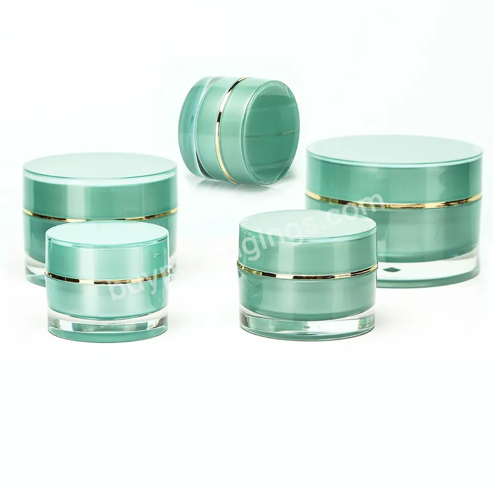 Empty Luxury Acrylic Skincare Plastic Double Wall Cosmetic Face Cream Plastic Jars With Lids Packaging 10g 20g 30g 50g