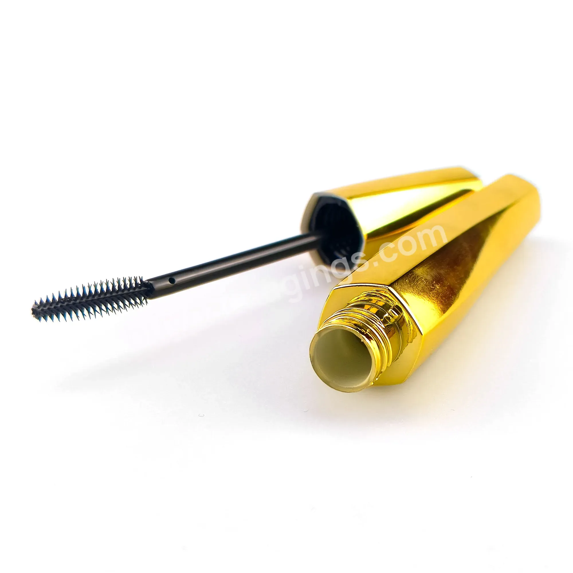 Empty Mascara Tubes With Brush Shiny Gold Mascara Tubes Bottle Packaging With Wands Brushes 15ml