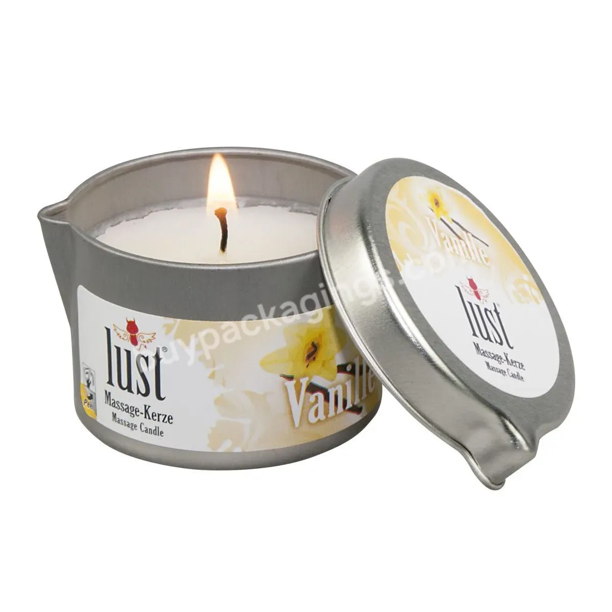 Empty Massage Candle Tin With Spout 8 Oz Massage Oil Jar With Pouring Spout Open Mouth Candle Jar