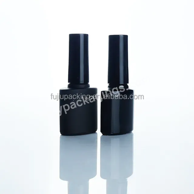 Empty Nail Polish Bottle Glass Oval Shape With Brush Screw Cap Lid