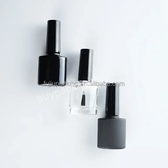 Empty Nail Polish Bottle Glass Oval Shape With Brush Screw Cap Lid