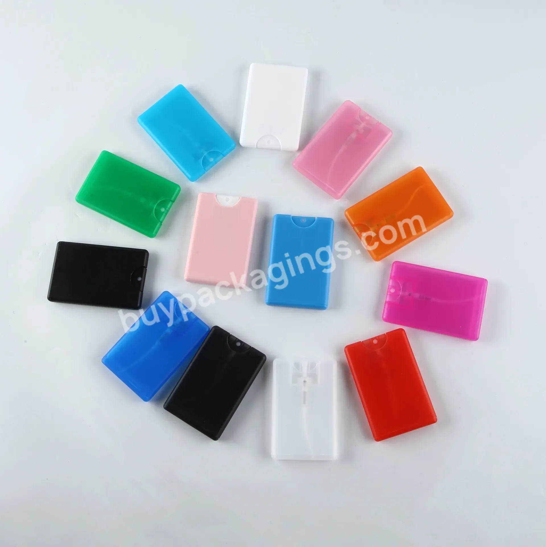 Empty New Small Travel 20ml 45ml Pocket Sized Credit Card Flat Perfume Hand Plastic Bottle With Pump Spray 1 Buyer