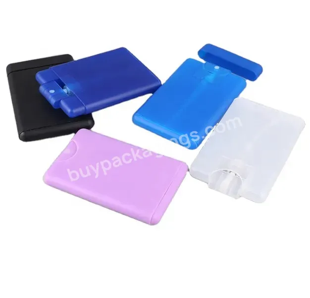 Empty New Small Travel 20ml 45ml Pocket Sized Credit Card Flat Perfume Hand Plastic Bottle With Pump Spray