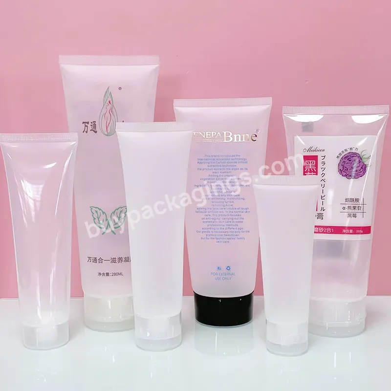 Empty Packaging Large 4oz 8oz 10oz 400ml Clear Face Cleanser Squeeze Scrub Body Wash Cosmetic Cream Tubes For Body Butter