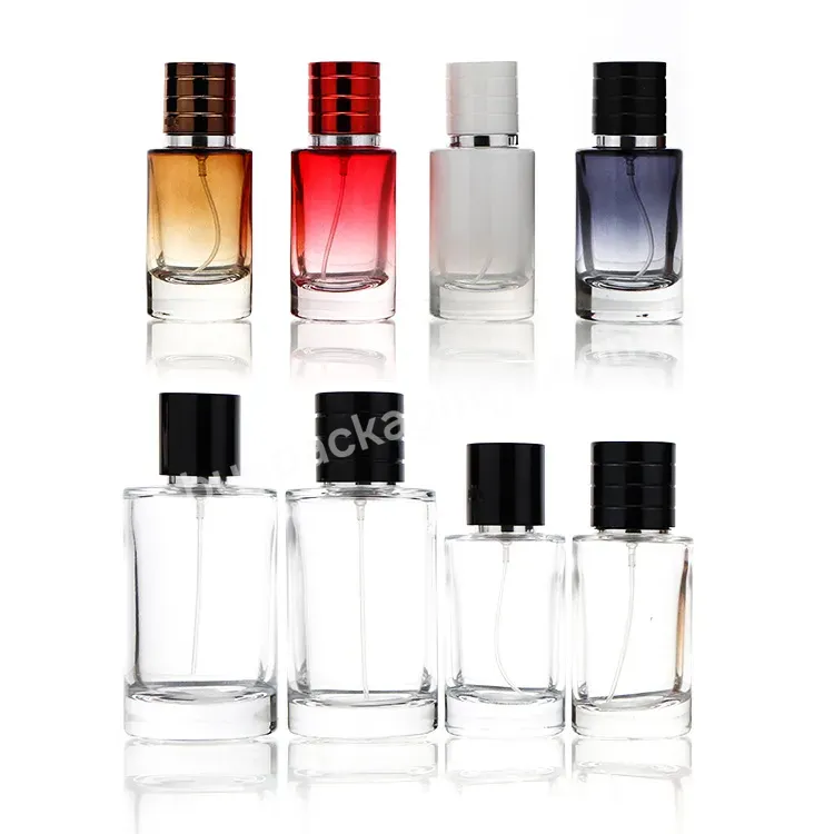 Empty Perfume Bottle Suppliers Custom High Quality 30ml 50ml 100ml Round Perfume Bottle With Pump