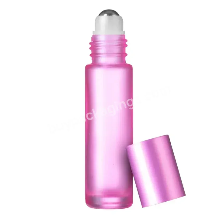 Empty Perfume Roll On Glass Bottle Essential Oil Roller Glass Bottles Matte Color 10 Ml Cherry