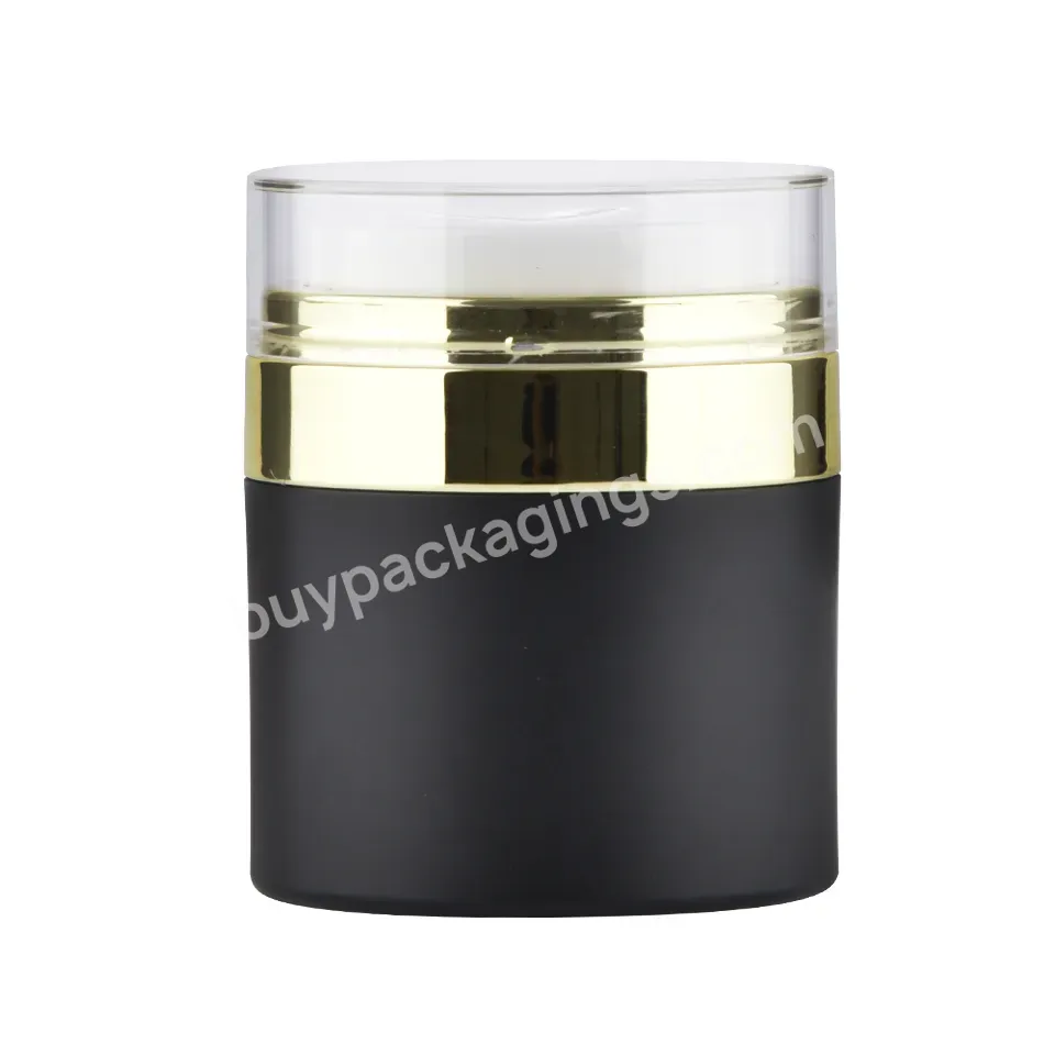 Empty Pet Plastic Black 100g Round Eye Cream Skincare Product Packaging Golden Line Screw Cap Cream Jar