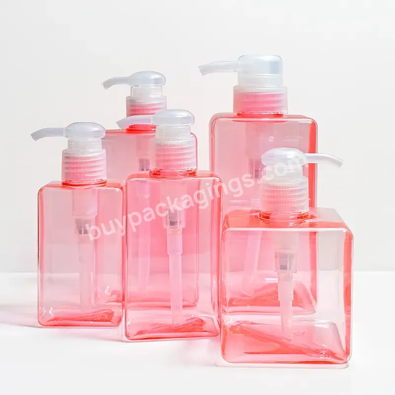 Empty Pink Petg 100ml 250ml 680ml Shampoo Shower Gel Lotion Pump Bottles For Shampoo And Conditioner Bottles Hair Care