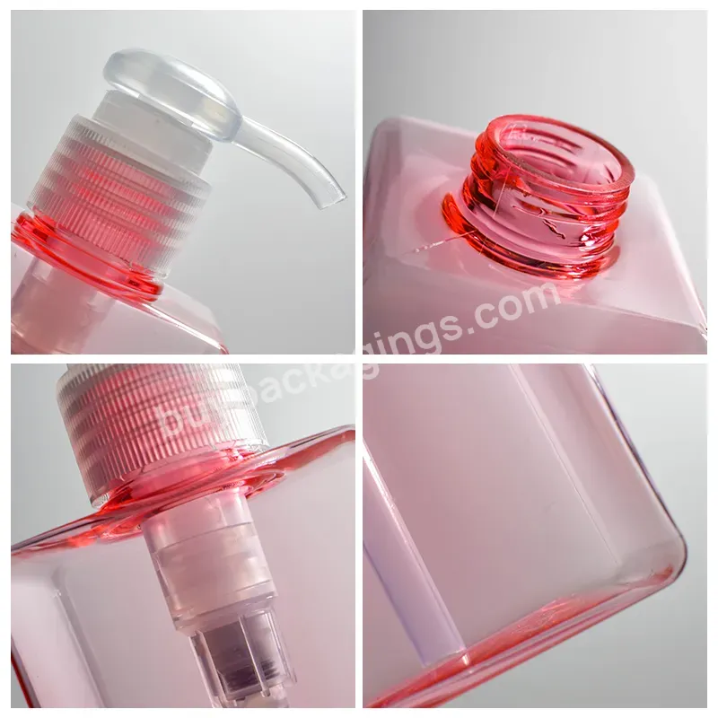 Empty Pink Petg 100ml 250ml 680ml Shampoo Shower Gel Lotion Pump Bottles For Shampoo And Conditioner Bottles Hair Care