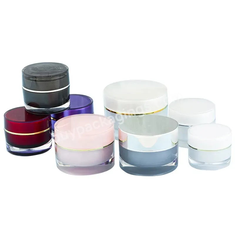 Empty Plastic Acrylic Round Shaped Cosmetic Face Cream Jar 5g 10g 15g 20g 30g 50g