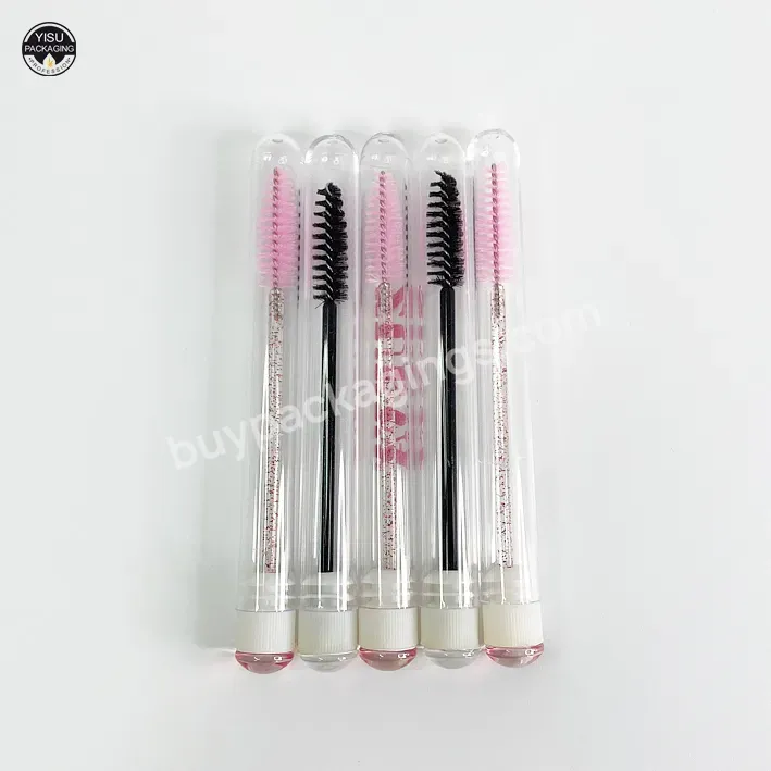 Empty Plastic Cosmetic Eyelash Tubes Brush Eyelash Applicator Clear Mascara Tube - Buy Mascara Wand Holder,Spoolie With Tube,Mascara Wands With Tube.