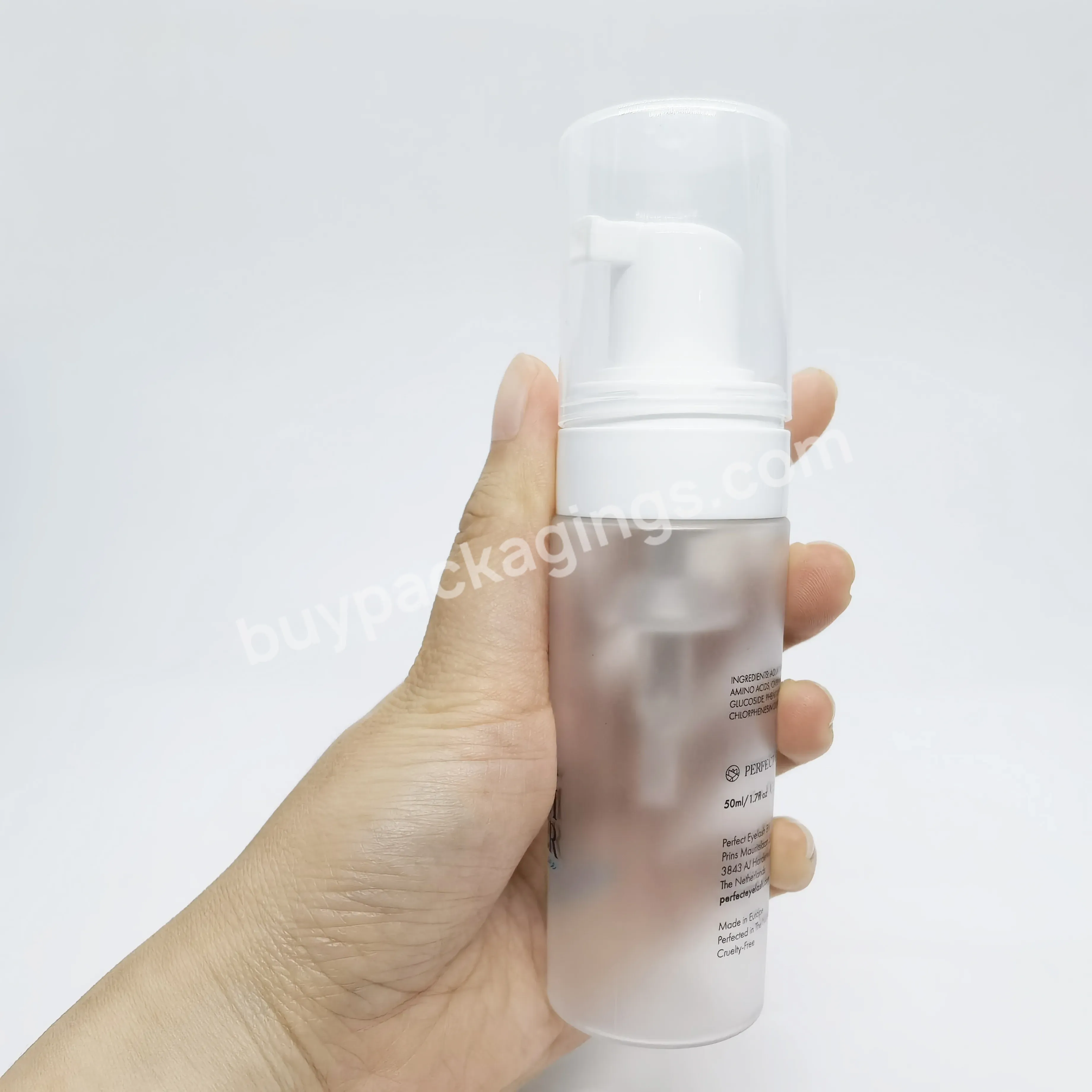 Empty Plastic Foam Pump Bottle 50ml Transparent Pet Facial Cleanser Mousse Foaming Bottle