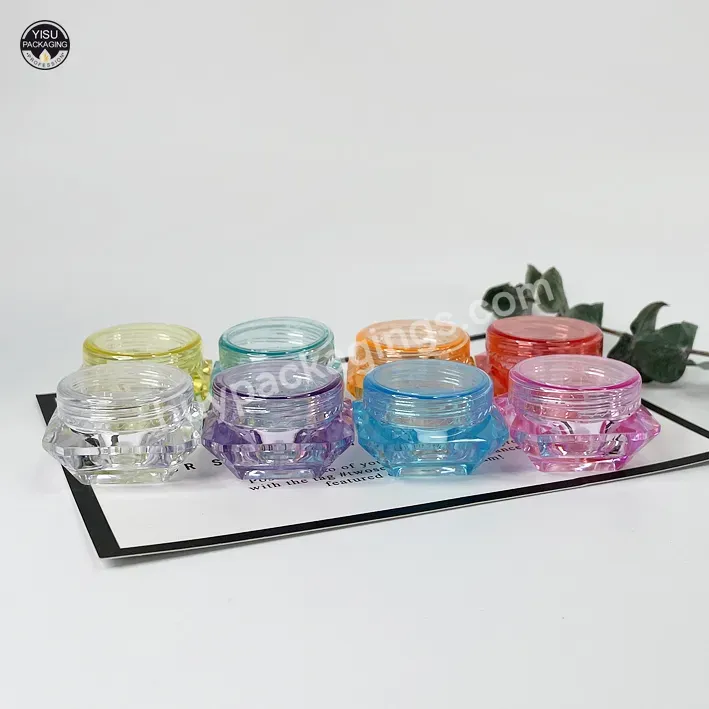 Empty Ps All Clear Pink Blue Black White Cream Box Trial Plastic Jar Clear Plastic Container With Screw Cap