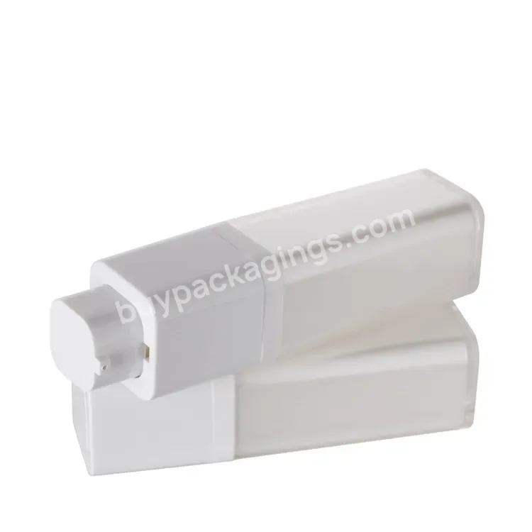 Empty Refillable Cosmetic Packaging Container 15ml 30ml 50ml Twist Up Square Airless Pump Bottle