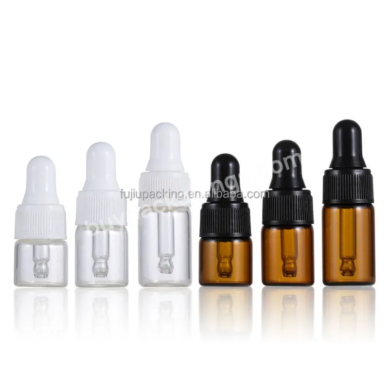 Empty Round 1ml 2ml 3ml 5ml 10ml Colors Glass Makeup Packaging Essential Oil Dropper Bottle