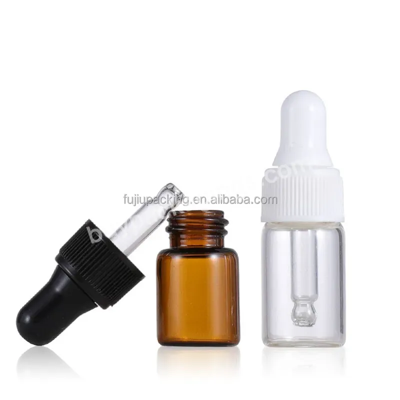 Empty Round 1ml 2ml 3ml 5ml 10ml Colors Glass Makeup Packaging Essential Oil Dropper Bottle