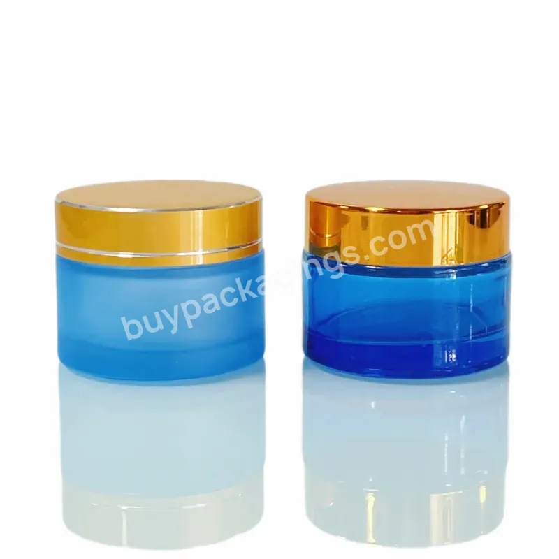 Empty Round 5g 10g 15g 30g 50g 60g Matt Green Glass Frosted Empty Hair Cream Scrub Lip Balm Jar Cosmetic Body Butter Container