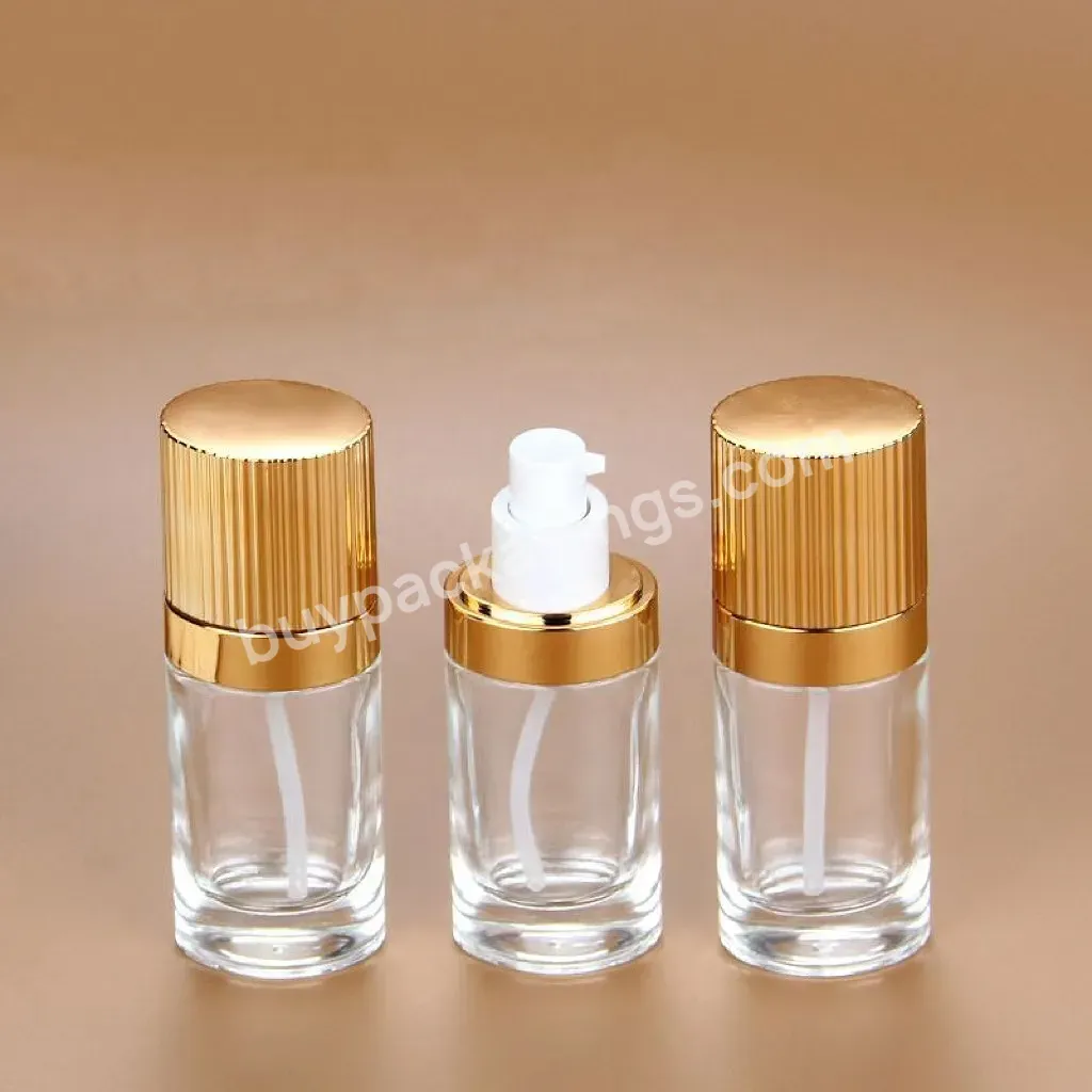 Empty Round Clear Foundation Pump Head Cosmetics Bottle For Lotion And Foundation