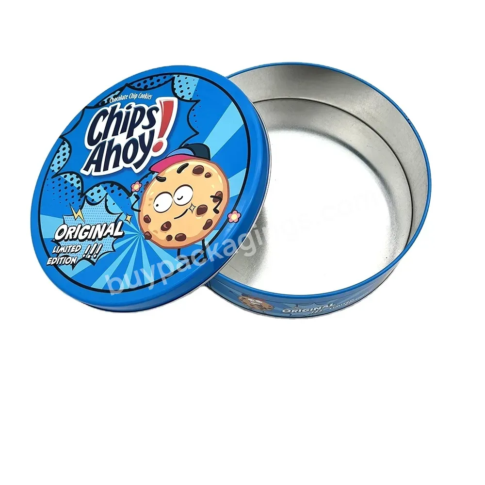 Empty Round Cookies Tin Box