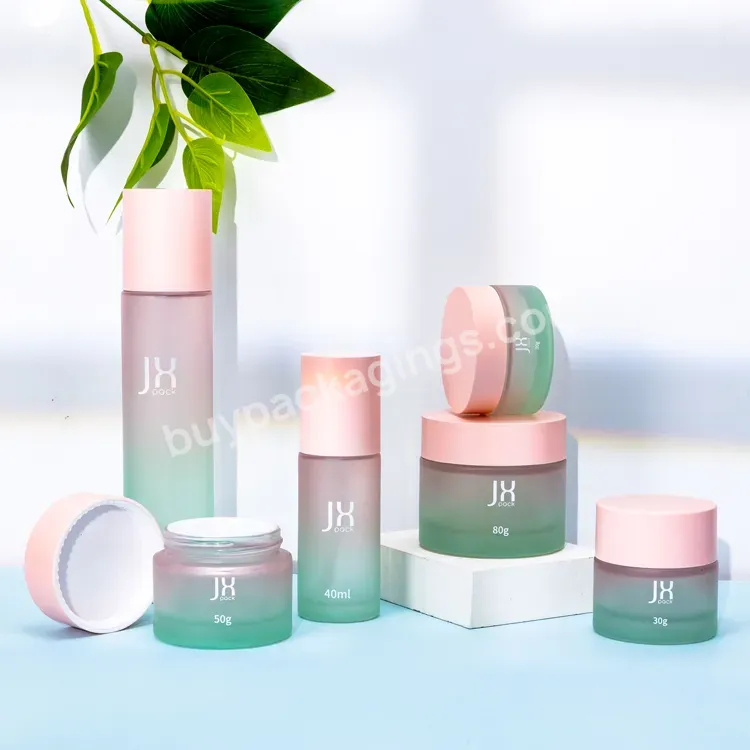 Empty Round Cream Pump Bottle Set For Skincare Clear Luxury Body Lotion Container Packaging Glass Cosmetic Spray Bottles