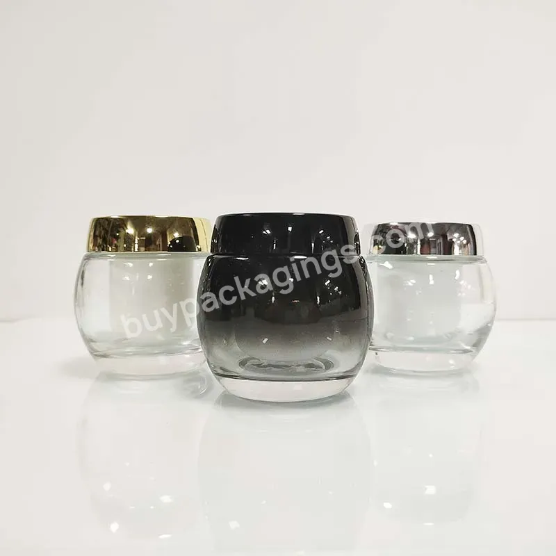 Empty Round Glass Cosmetic Packaging Sets Transparent For Personal Care Lotion Bottles Cream Jars