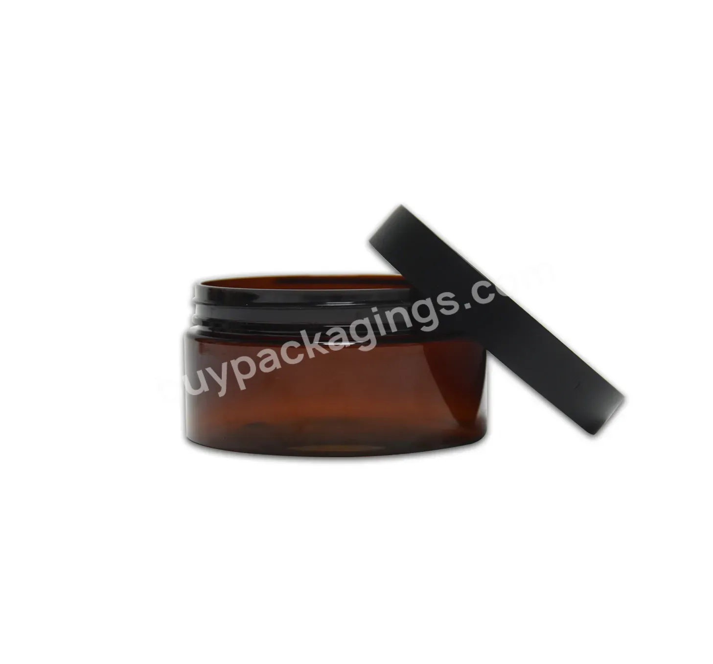 Empty Round Pet 200g Amber Cosmetic Hair Wax Facial Cream Packaging Containers Plastic Jars