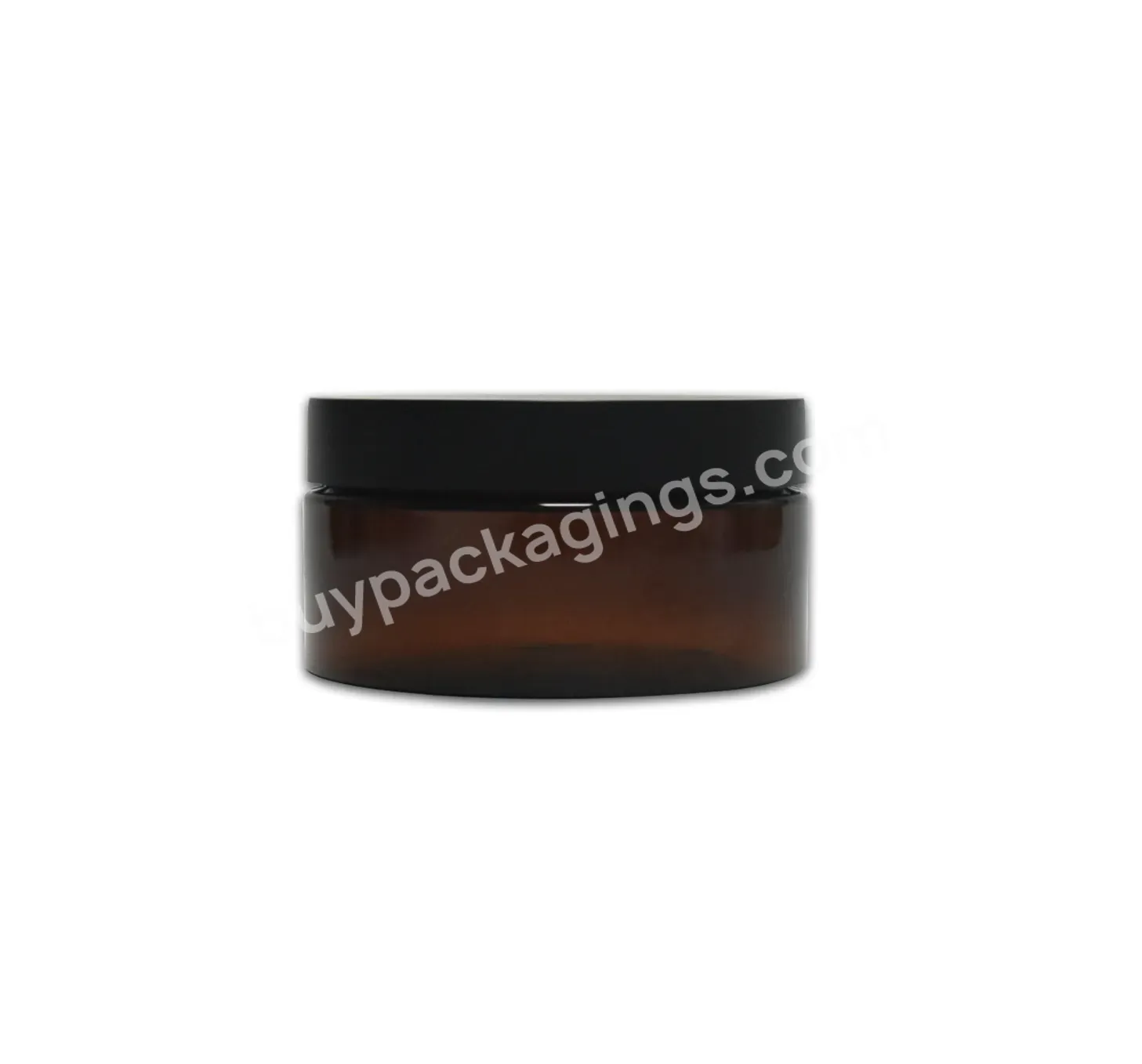 Empty Round Pet 200g Amber Cosmetic Hair Wax Facial Cream Packaging Containers Plastic Jars