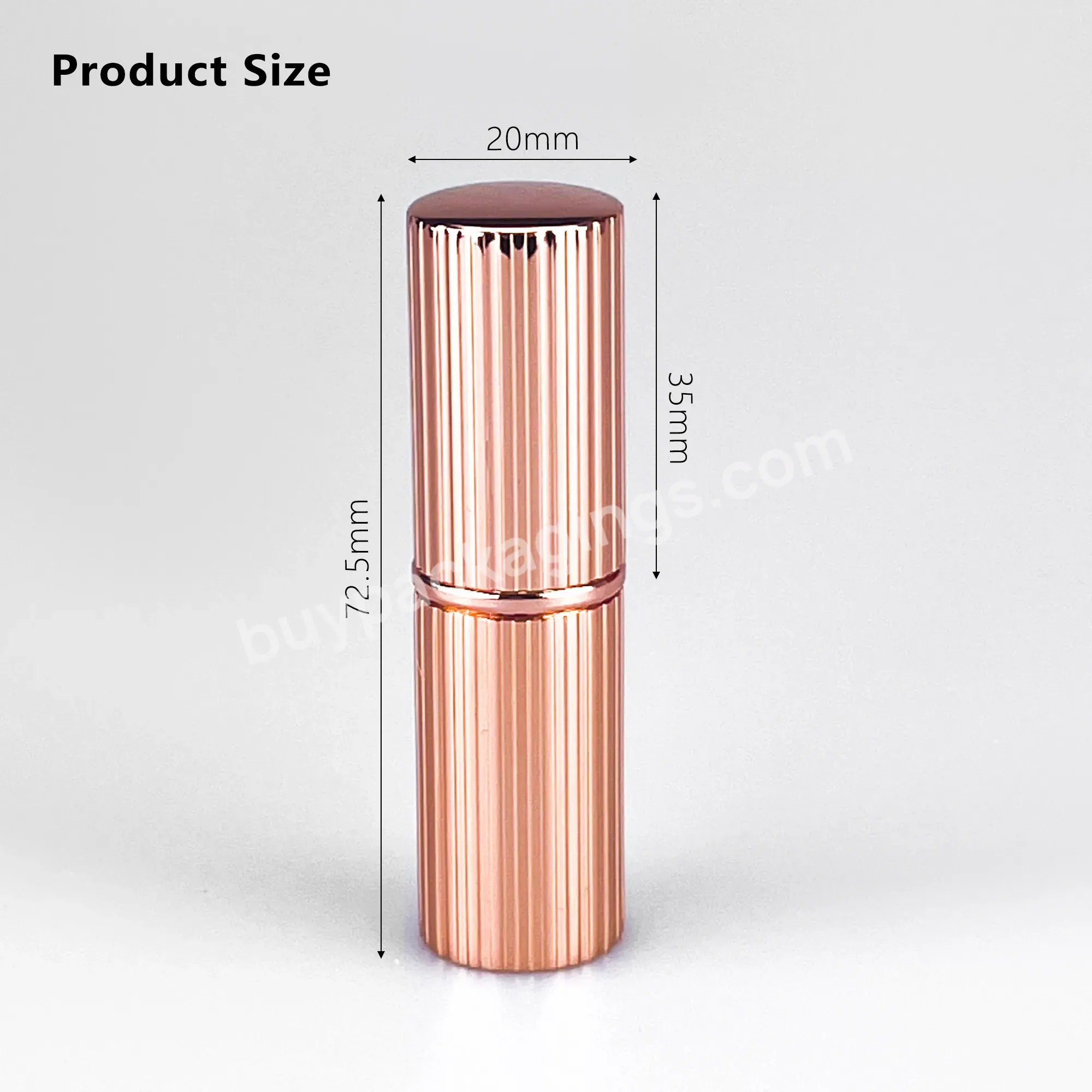 Empty Shiny Rose Gold Round Empty Aluminum Shell Lipstick Tube Container