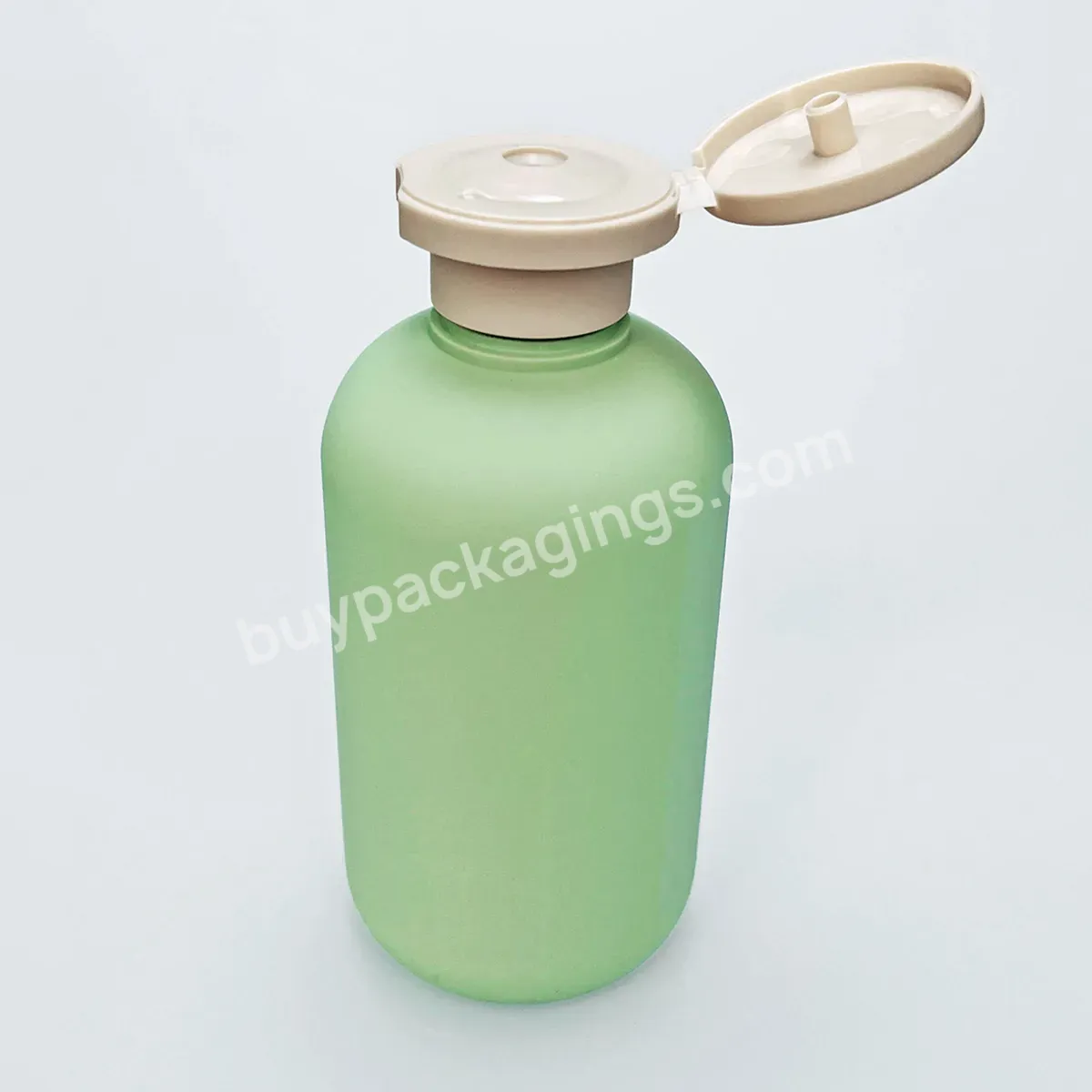 Empty Skincare Packaging 200ml 250ml 300ml 400ml 500ml Green Hdpe Plastic Lotion Bottle W/flip Cap For Shower Gel/shampoo