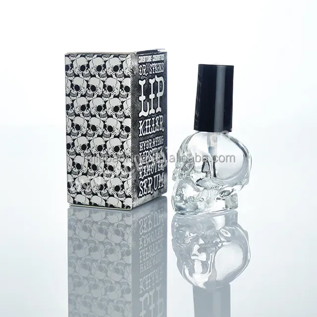 Empty Skull Shape Nail Polish Bottle Custom Logo Clear Nail Polish Packing Bottle